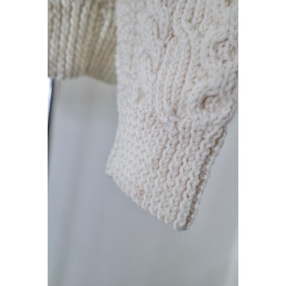 Vintage Handknit Cable Hand Knit Cardigan Sweater Carrick On Suir Ireland - Picture 11 of 14